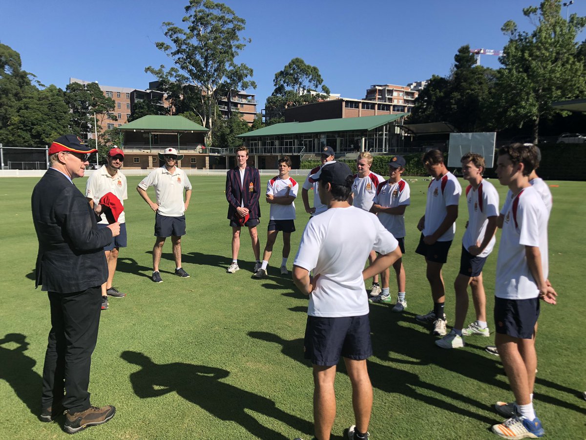 1st XI debutant Tom W receiving his Red cap from <a href="/PJjHeath/">Phillip Heath</a> <a href="/BarkerCollege/">Barker College</a> <a href="/MattMaco/">Matt Macoustra</a> <a href="/RusselArnold69/">Russel Arnold</a> <a href="/DOK_FFI/">David O'Keefe</a>