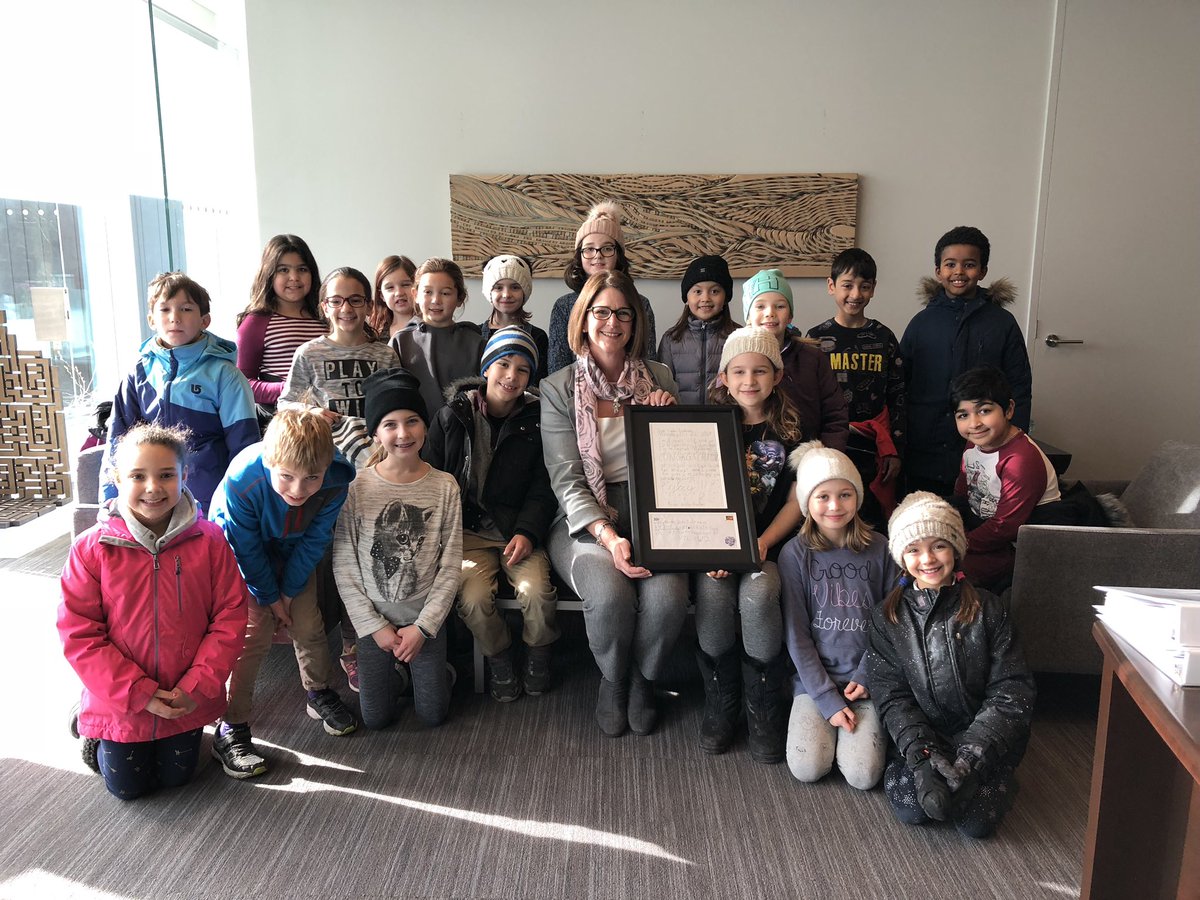 LindaCBuchanan's tweet image. Yesterday I finally met Shelby who wrote me a letter of congratulations for becoming @CityOfNorthVan Mayor. So fun to welcome her Grade 3 class from @queensbury_nvsd to City Hall and discuss ‘how our City works’ #futureleader #runlikeagirl #civicengagement #theirvoicematters