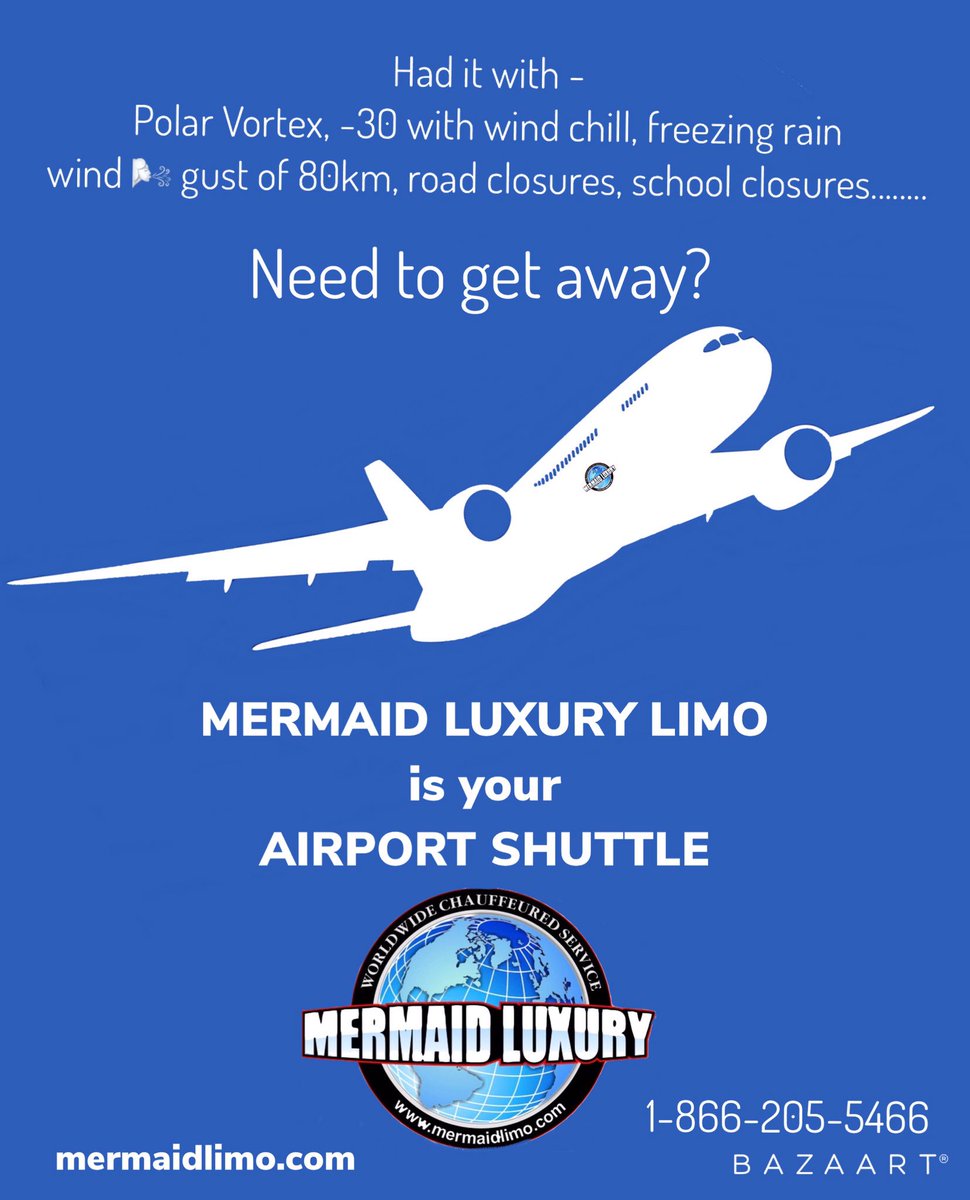 00fgdsw's tweet photo. #mermaidlimo #mermaidluxurylimo #limo #limoservice #shuttle #airportshuttle #airportshuttleservice #airportshuttles #yyz @flyyhm @torontopearson @bufairport #yhm #buf #vacation #wintervacation #wintervacations #wintergetaways #toomuchsnow #donewithwinter #polarvortex https://t.co/wbcJ7TzJbf