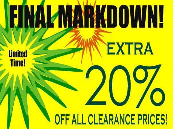 20% off ALL CLEARANCE! New spring Mdse arriving daily! mailchi.mp/billstoggery.c…