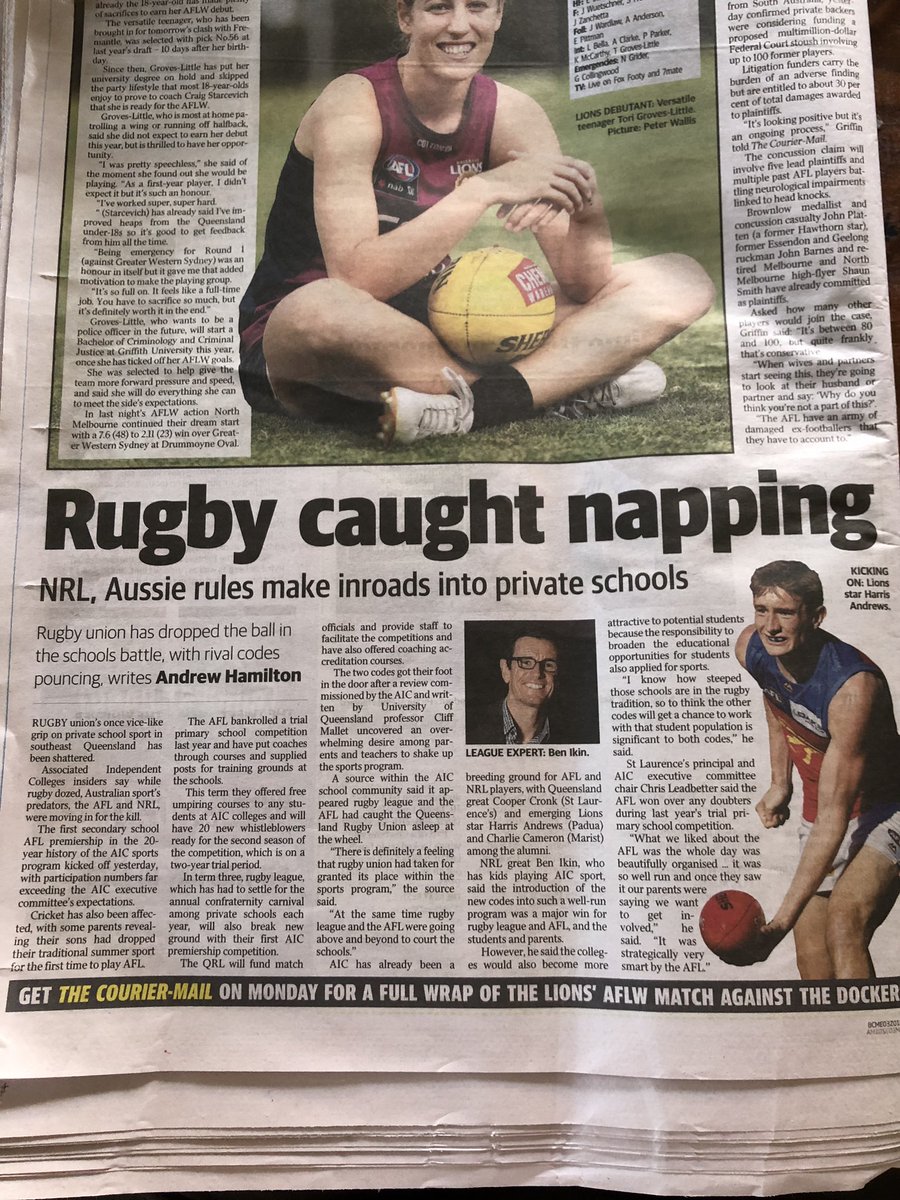 Harris Andrews (@harrisandrews31) on Twitter photo Great to see <a href="/AFLQ/">AFL Queensland</a> and AIC Sport coming together to create an offical AFL competition for private schools. Provides a great pathway for school kids to enjoy AFL who mightn’t play club football. Hopefully bridge the gap in participation with the “Footballing states”. Great to see <a href="/AFLQ/">AFL Queensland</a> and AIC Sport coming together to create an offical AFL competition for private schools. Provides a great pathway for school kids to enjoy AFL who mightn’t play club football. Hopefully bridge the gap in participation with the “Footballing states”.