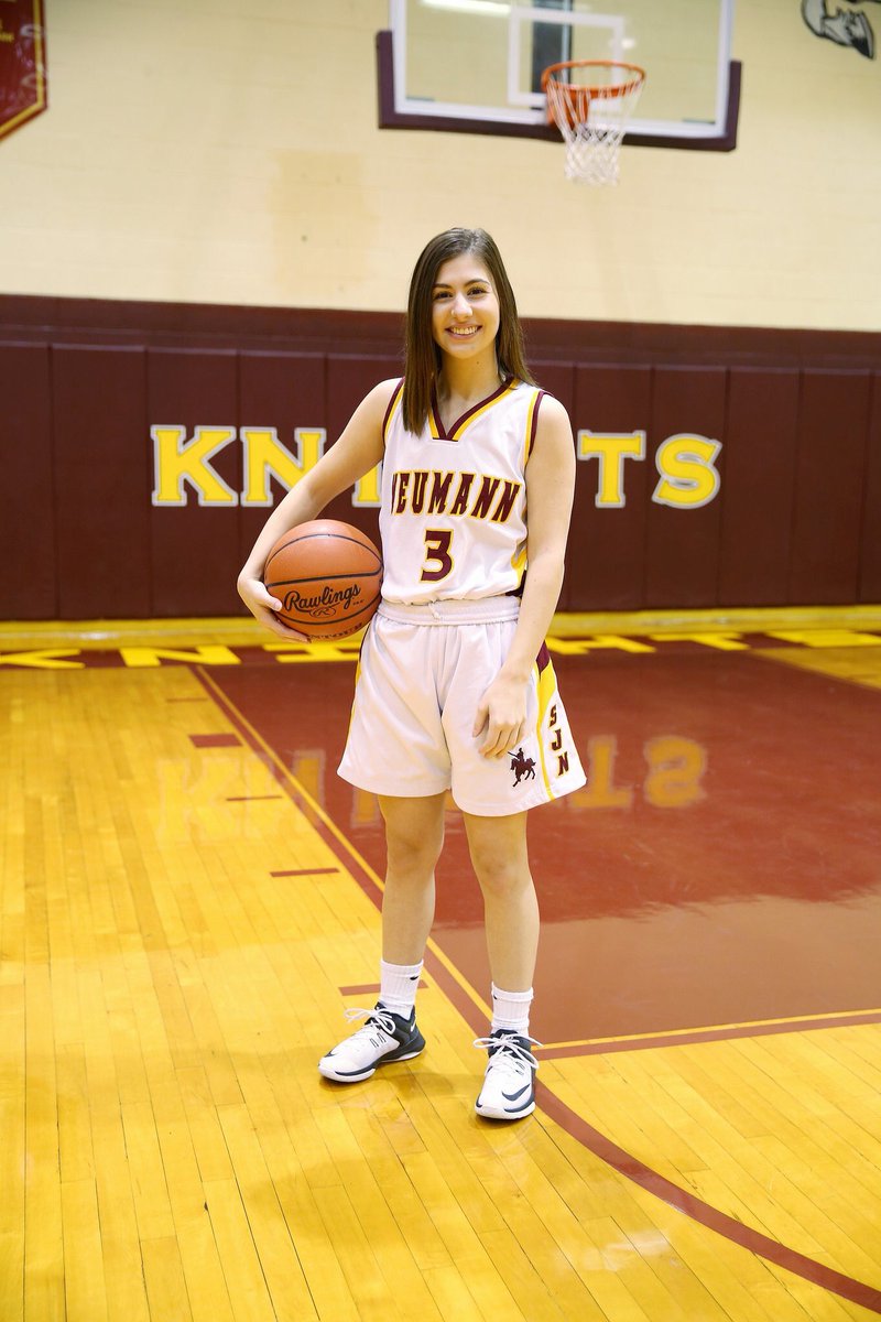SJNRAGirls's tweet photo. Congratulations to Lady Knights seniors Abby, Brooke, Anne and Jenny as they played their last home game this evening. They represented @sjnra1 well throughout their basketball careers. @docmasse https://t.co/oX9NgGkGsR