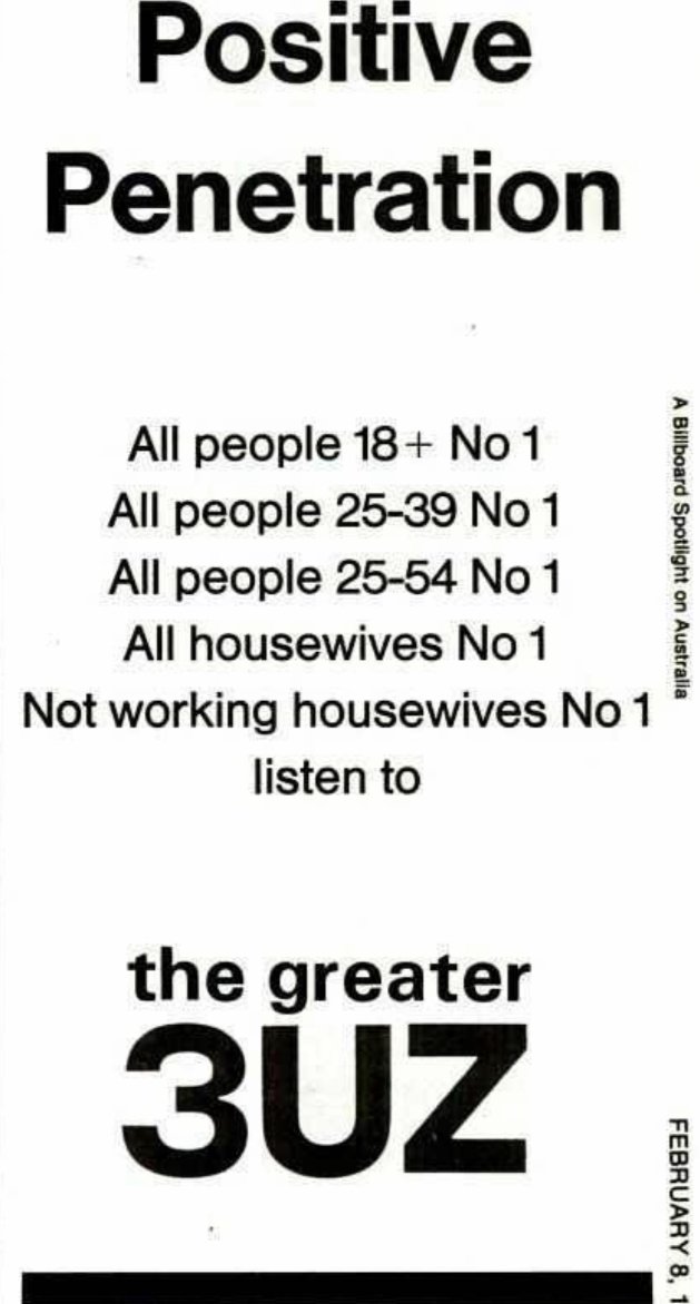 RadioRewinder's tweet image. February 1975. #3UZ Positive Penetration in #AustraliaRadio.  Hey! Don’t shoot the messenger! 🤪😜
