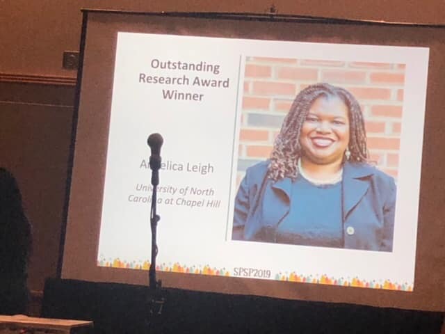 sreedhari_desai's tweet image. Super proud of @UNC student, Angelica Leigh for winning the #SPSP2019  Outstanding Researcher Award ($100 honorarium awarded to only 5  grad  students/yr) for our working paper, “What’s race got to  do with it? The  interactive effect of race and gender on negotiation  outcomes.”