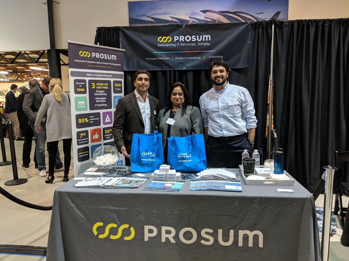 Prosum's tweet photo. We had a fantastic time exhibiting at the YPO Santa Monica Bay Trade Show yesterday at the Museum of Flying! It was especially great to be showing next to a partner, Found Animals Foundation. #MSP #TeamProsum #Tech #YPO @datto https://t.co/8Oo2Ozqdh8