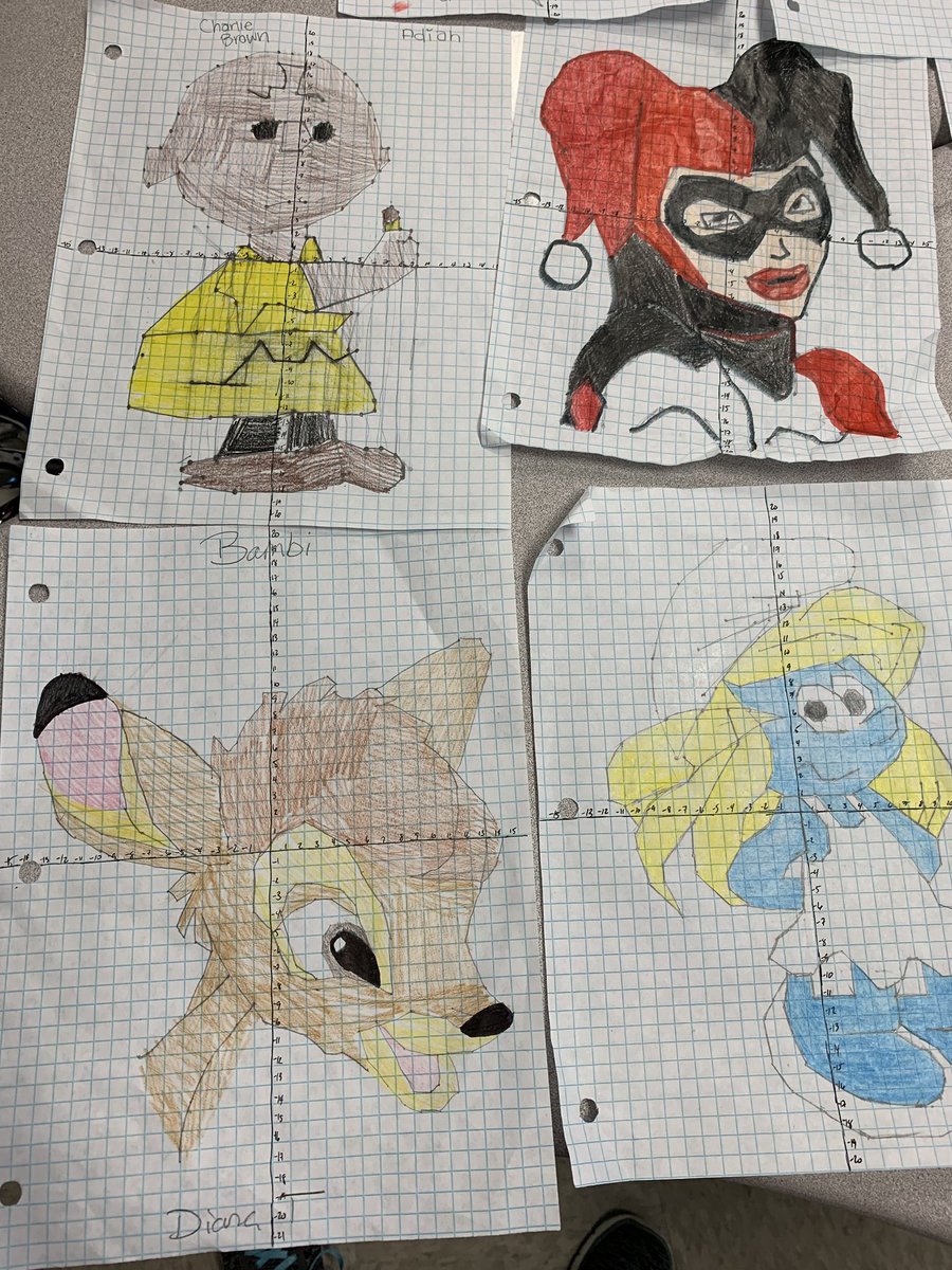 MGBenjamin's tweet photo. Some graphing pictures that the kids made so far!! More to come!! @KISDMathSquad #VistaRidgeLions #graphingfun https://t.co/9hBtDiGCgP