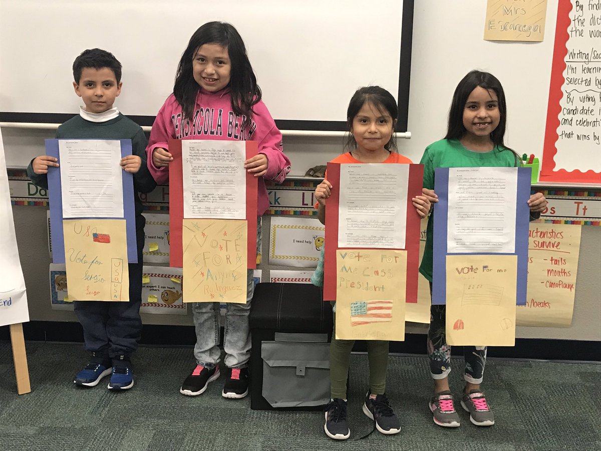 We voted and elected our classes’ presidents! 🇺🇸😃🎉👏🏼 #TESourHouse
