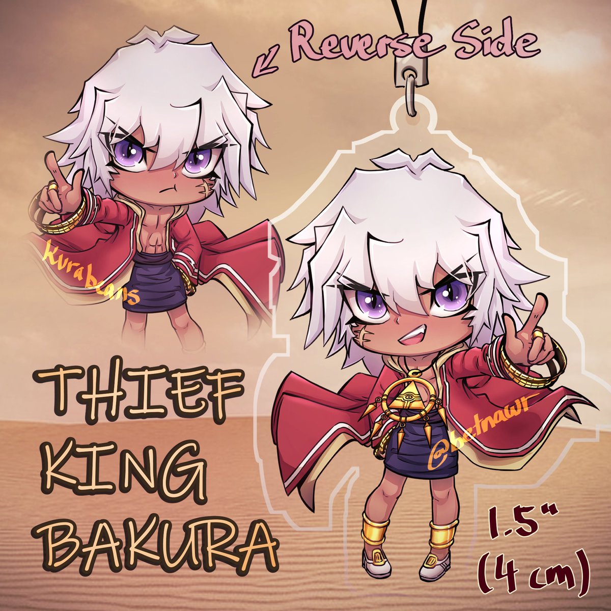Thief King Bakura charm preorder - ETA March 10th ☆ 20% OFF UNTIL FEB 15 ☆  Etsy: Kurabeans https://t.co/rZ4FWTjTBd #yugioh #thiefkingbakura #ygo  #yamibakura #tkb #akefia #acryliccharm #charmpreorder #yugiohfanart #遊戯王 # bakura Follow my, image size:1200x1200