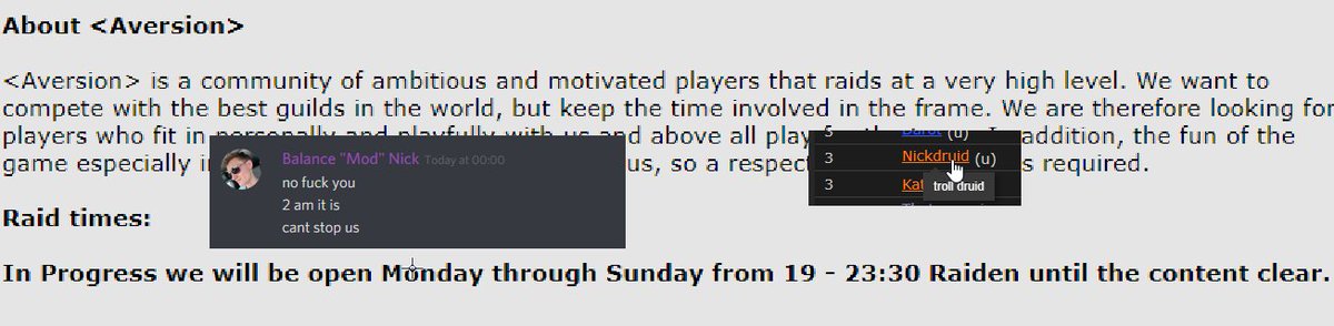 Is Aversion confused? Are they suddenly a top 5 world guild. Step out of the raid with your hands above your head.