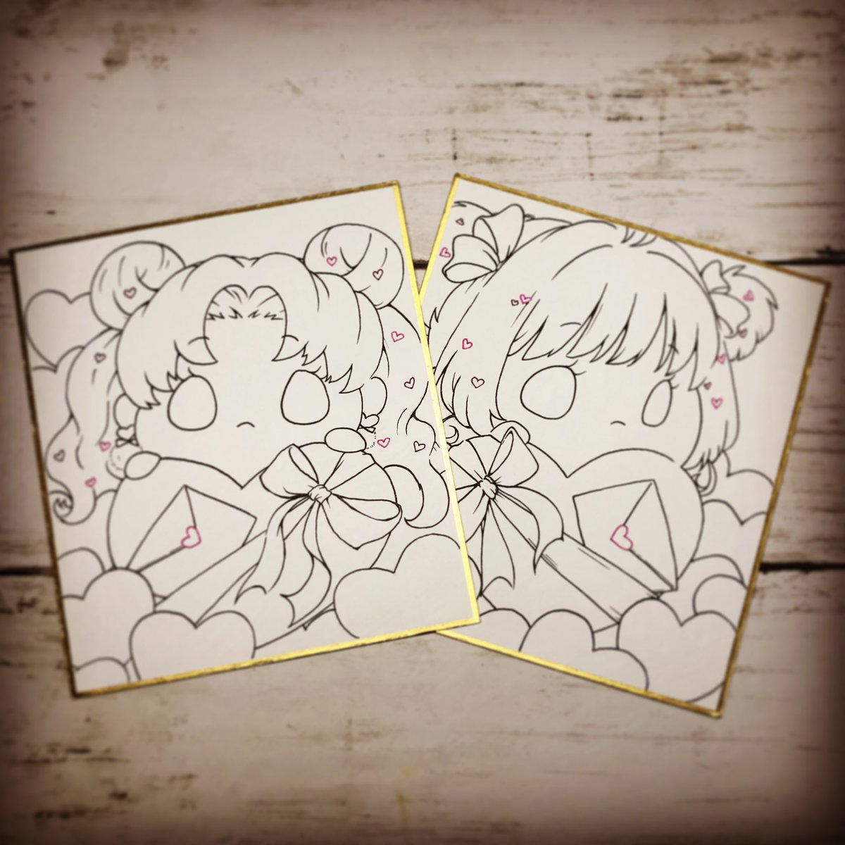 Miku バレンタインver のうさぎちゃんとさくらちゃん アナログイラスト ツムツム ツムツムイラスト セラムン 月野うさぎ カードキャプターさくら 木之本桜 バレンタイン バレンタインイラスト