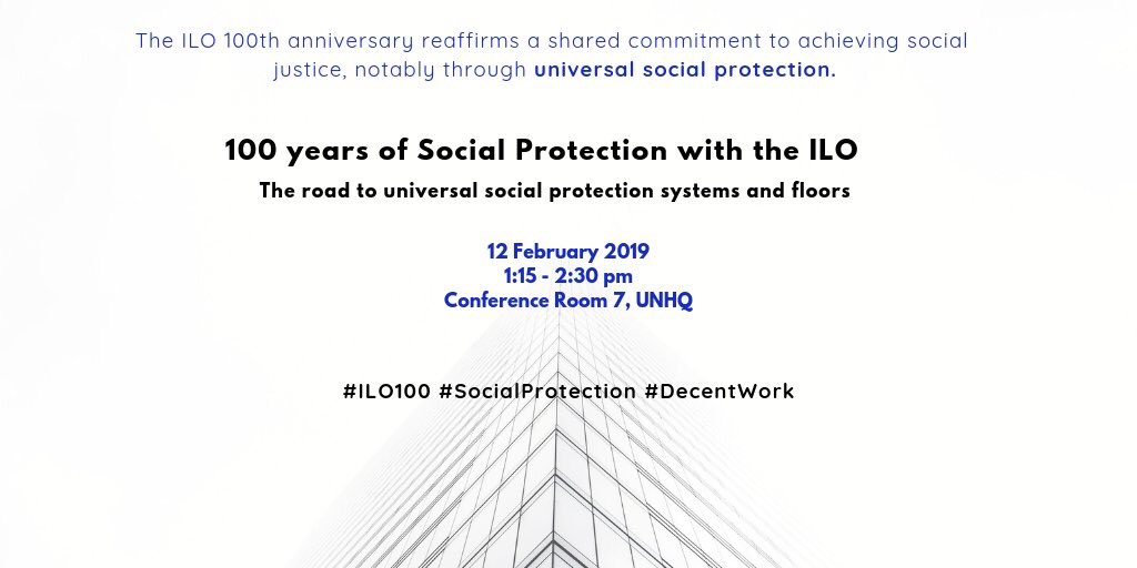 All set for the launch of the #ILO100  #SocialProtection exhibition at the @UN Commission for #SocialDevelopment #CSocD57 - the road to #universalsocialprotection #USP2030