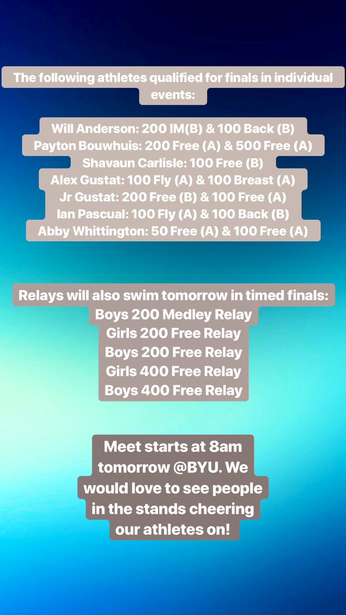 Please come support our team in the last day of State Championships! Doors open at 7 and the meet starts at 8! <a href="/JDCHS/">Juan Diego Catholic High School</a> <a href="/JuanDiegoSports/">JD Sports Update</a>