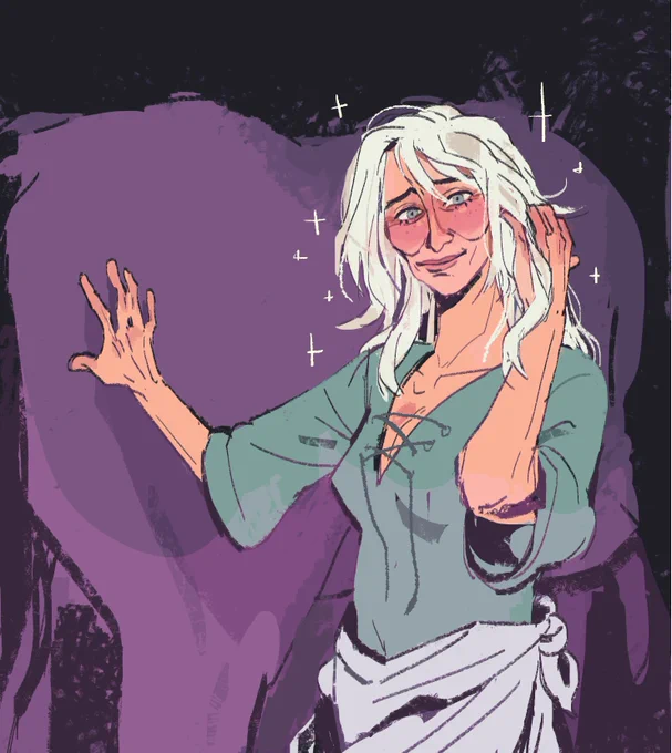 in our #dnd campaign we have a standard roll for hotness every time we encounter any npc, so last session this wonderful old stable hand named eunice rolled a nat 20 and tl;dr our whole crew is in love with her now 
