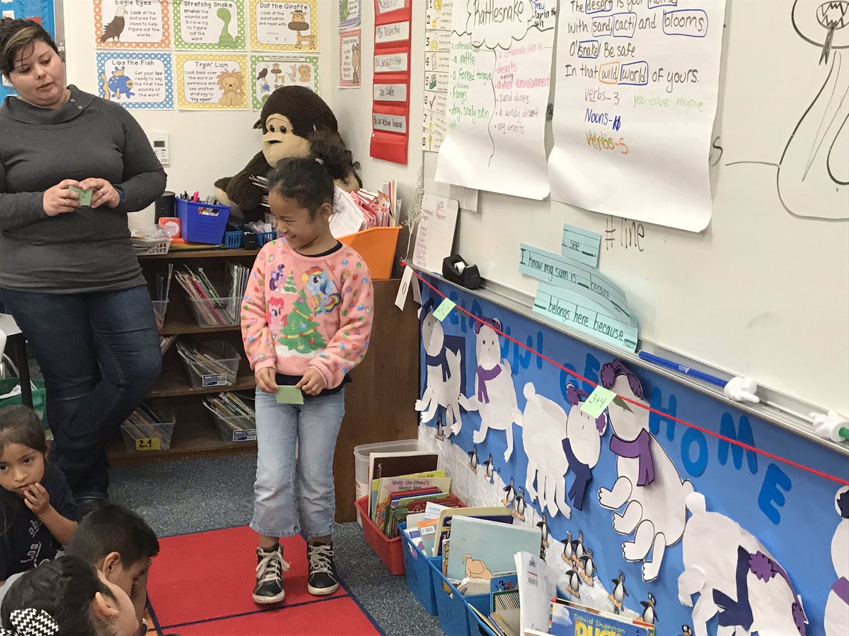 Psustaitaclark's tweet image. . #LRSLOBOS 1st grade teachers practicing their #mathroutines #clotheslinemath