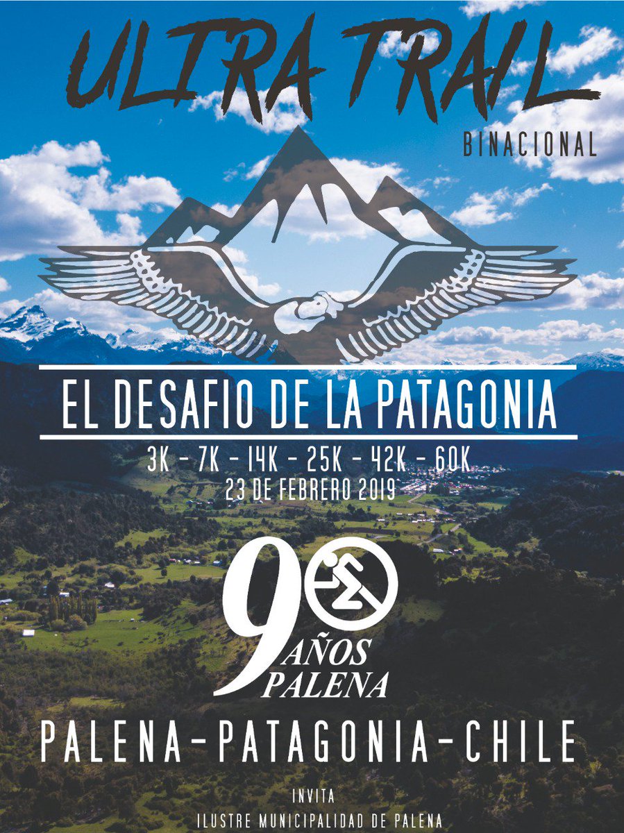 UTBPalena's tweet photo. Ven a disfrutar de senderos y vistas únicas, vive la experiencia del DESAFIO DE LA PATAGONIA !
QUE NO TE LO CUENTEN
23 DE FEBRERO de 2019
LA GRAN FIESTA DEL TRAIL EN LA PATAGONIA 
Elige tu desafío 
3k-7k-14k-25k-42k-60k
https://t.co/VeicO05b5l
https://t.co/2xfcpaXaXL
#UTBPalena https://t.co/NT4ZKP0UPk