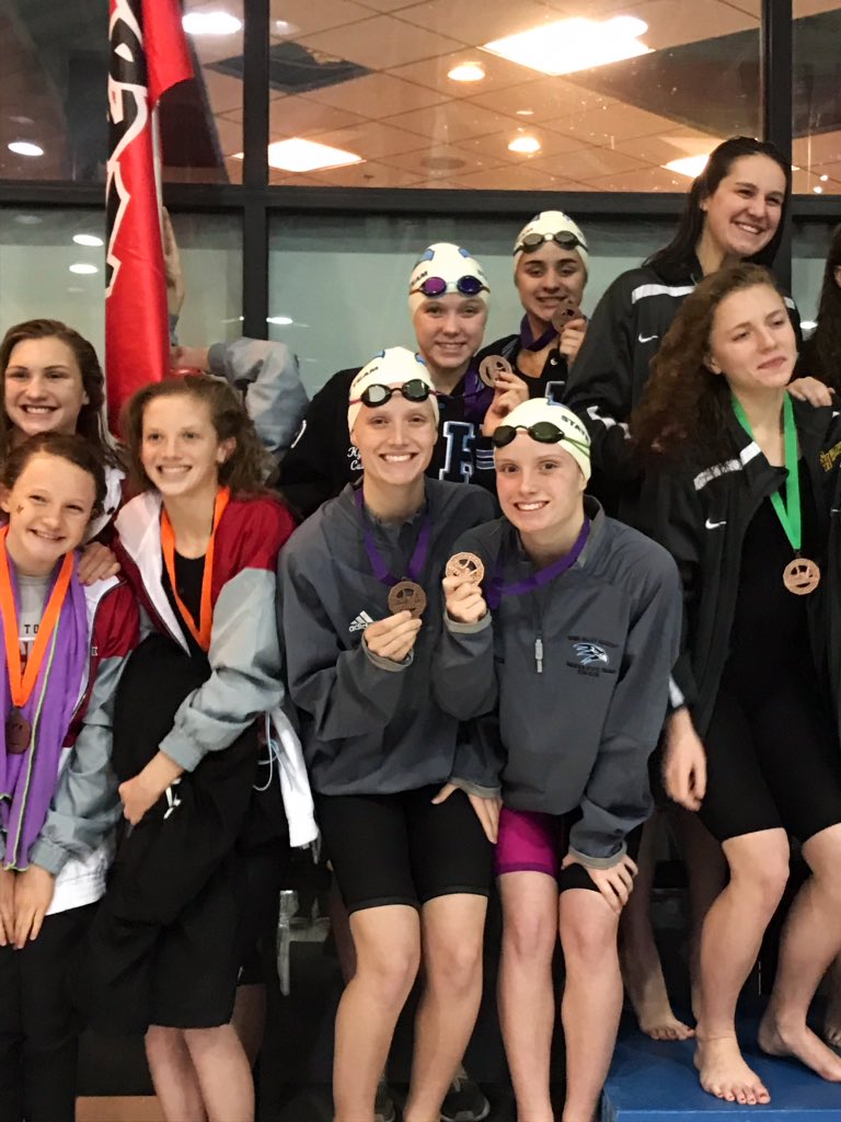 HVAaquatics's tweet photo. Our Women’s 200 Medley Relay started off the night with a podium finish (6th) and season best at 1:49.23! Congratulations Abbey Aycock, Bekah Pass, Rachel Aycock and Kylie Cutcher! https://t.co/71CGV2ojC6