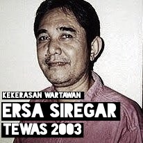 AJIIndonesia's tweet photo. Ersa Siregar, jurnalis RCTI tewas saat meliput konflik di Aceh. Ia meninggal saat terjebak dalam baku tembak GAM dan TNI, 29 Desember 2003. TNI mengakui peluru yang membunuh Ersa Siregar merupakan peluru TNI. Tapi, tidak ada langkah hukum atas kasus ini. #HariPrabangsaNasional https://t.co/wtxDppWKG7