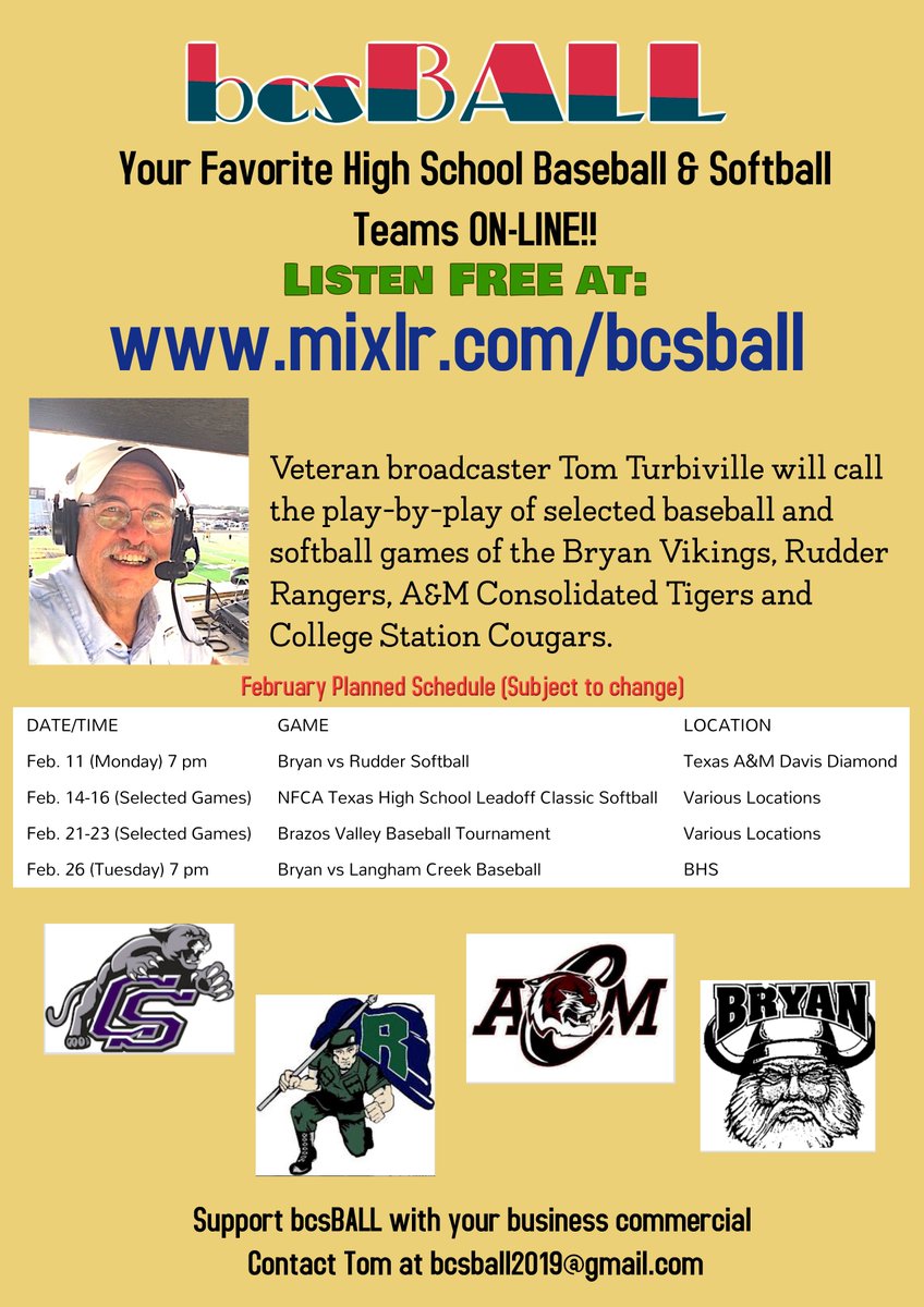Excited about this new venture to promote local HS baseball and softball! <a href="/BryanISD/">Bryan ISD</a> <a href="/BryanISDSports/">Bryan ISD Athletics</a> <a href="/BryanVikingBB/">Viking Baseball</a>
