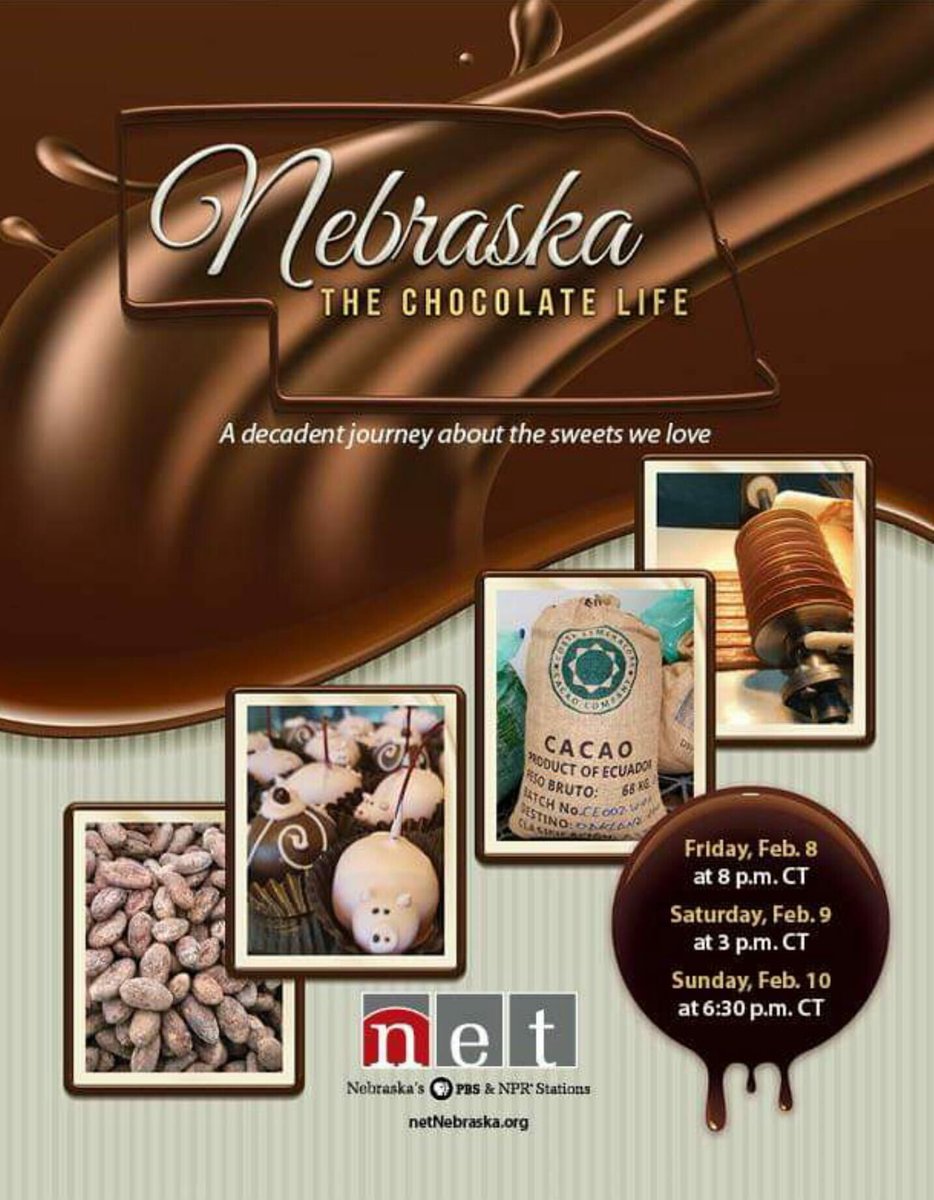 Join us for a decadent journey about the sweets we love when "Nebraska: The Chocolate Life" airs this weekend on NET. 🍫🌰📺 netNebraska.org/chocolate