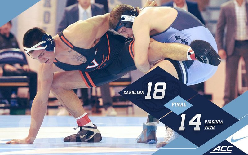USA Wrestling (@usawrestling) on Twitter photo No. 15 <a href="/UNCWrestling/">UNC Wrestling</a> beats ACC rival No. 11 Virginia Tech, 18-14
📝: go.teamusa.org/2MWmU9F No. 15 <a href="/UNCWrestling/">UNC Wrestling</a> beats ACC rival No. 11 Virginia Tech, 18-14
📝: go.teamusa.org/2MWmU9F