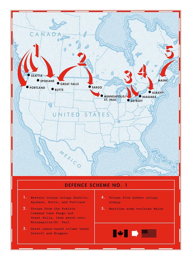 Mark3Ds's tweet photo. @USNatArchives @DrRWM See #CanadianArmy Buster Brown's 1921 "Defence Scheme No. 1" and US' 1930 "War Plan Red"--#G7Charlesvoix #G7 #G6PlusOne https://t.co/hGSgvHEWWP https://t.co/wBsSP776fx