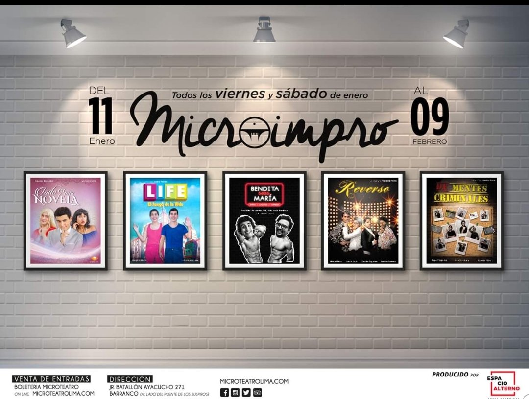raulc82's tweet photo. No se pierdan las últimas funciones de #hoy y #mañana de #MicroImpro en @microteatrolima!! https://t.co/49E03OsDSz