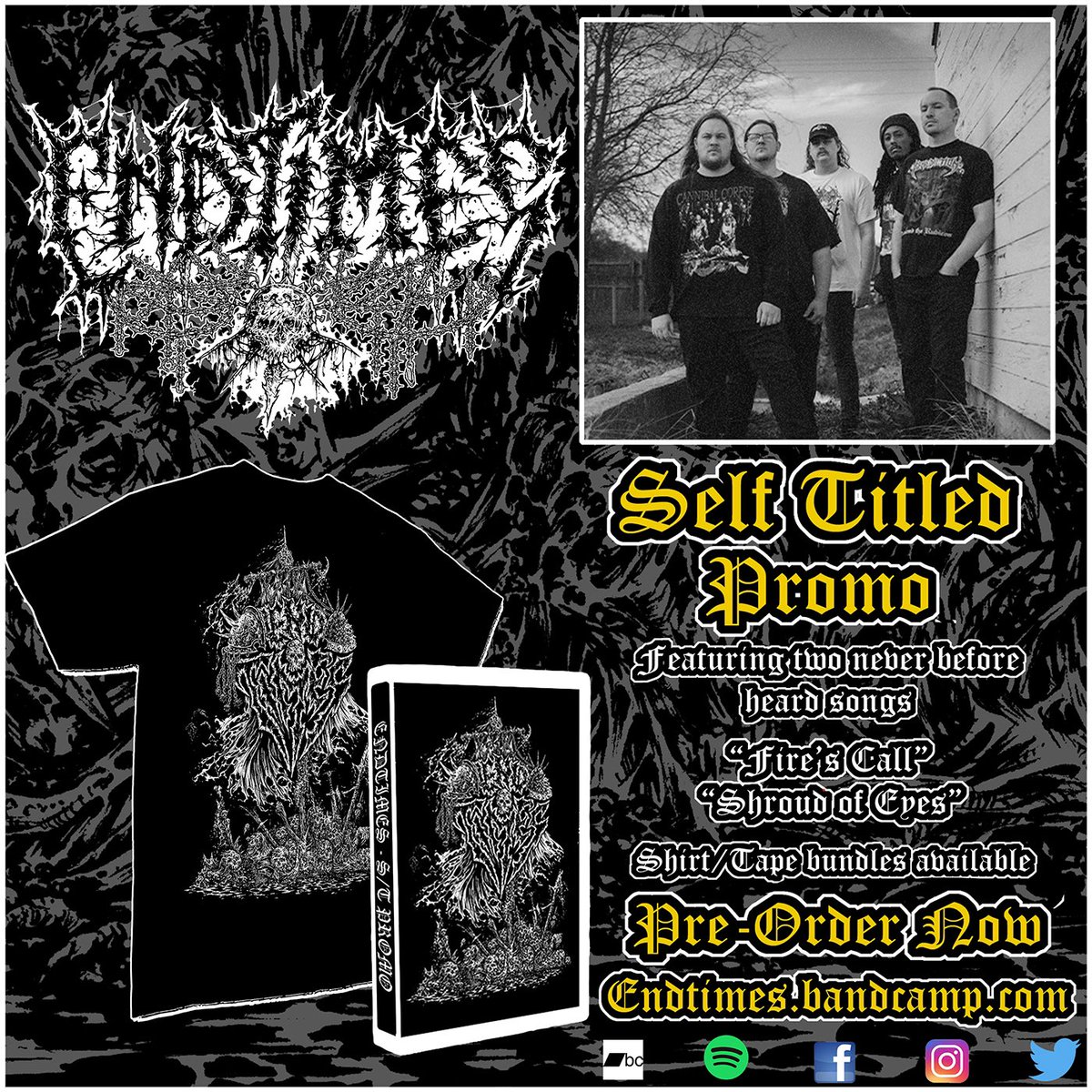ENDTIMESTX's tweet image. Thanks to everyone who’s said kind words ordered something or listened. Preorders will stay up for the next week or so. Please RT this and help spread the word we appreciate the support and are throwing a little something extra into all orders. Endtimes.bandcamp.com