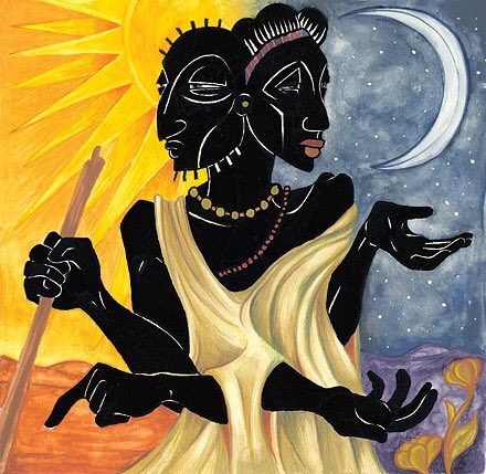 #8: Mawu-LisaMawu-Lisa is a creator goddess with two faces. Mawu’s(woman) eyes are the moon and Lisa’s(male) eyes are the sun. After Mawu populated the world, she sent her male half down to Earth with Gu, the god of iron and war to teach the people how to live.