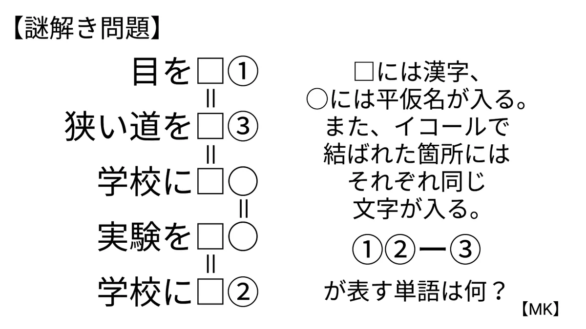 あなたはこの謎が解ける？私は解けないｗｗｗ