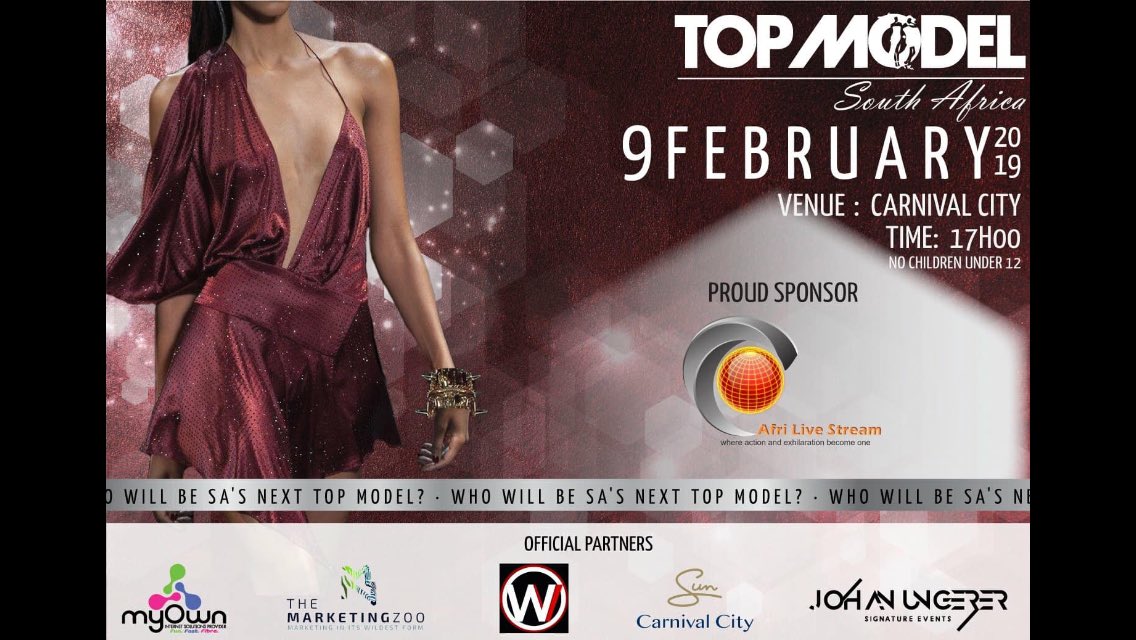 AFRILIVE's tweet image. Live streaming of the event will start at 16:30! Don't miss it.  Live from our website topmodelsouthafrica.com