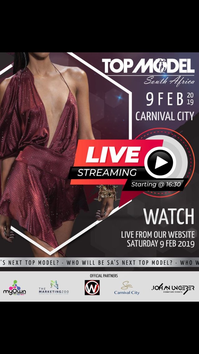 AFRILIVE's tweet image. Live streaming of the event will start at 16:30! Don't miss it.  Live from our website topmodelsouthafrica.com @topmodeluk @TopModelsOnly #tmsa @officialTMSA