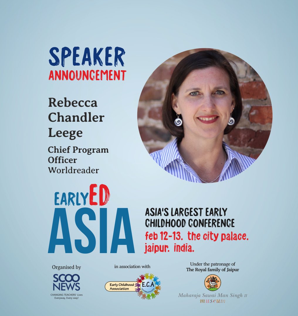 EarlyEdAsia's tweet photo. We are honoured to have Rebecca Chandler-Leege, Chief Program Officer, Worldreader as a speaker at #EarlyEdAsia 2019. @worldreaders #OurChildrenOurFuture #EEA2019 
https://t.co/h3rEUmmzGF https://t.co/sJIkbqgm5g