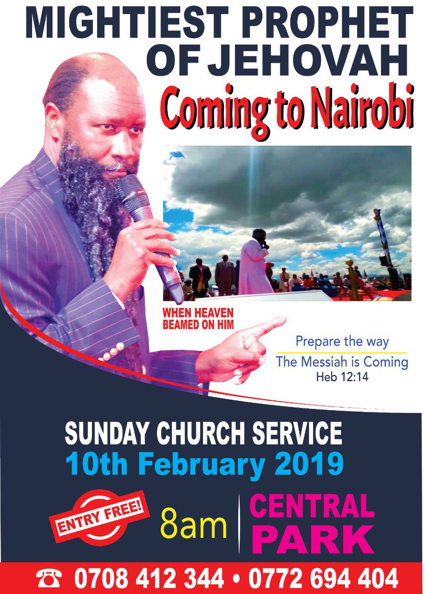 I have heard many people asking when will be The Man of GOD the Servant of JEHOVAH YAHWEH be coming again. Now, you are all welcome tomorrow. THE ENTRY WILL BE ABSOLUTELY FREE. #ProphetDrOwuoratCentralPark
