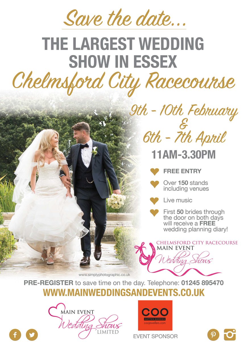 LauraBrambles's tweet image. This weekend I am exhibiting at the awesome @TheMainEventUK Chelmsford City Racecourse Wedding Show. 
Come and see me on Saturday or Sunday between 11am and 3.30pm for beautiful bespoke wedding stationery 😍