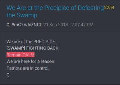 Well it looks like  #QAnon has told us what to do.Remain Calm.We are here for a reason. -QThere is definitly more to why they are here but let's just get ready to remain calm for now.