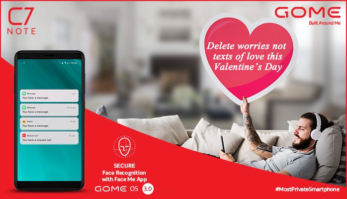 gomemobilesIN's tweet photo. Love is in the air and it's time to let the fear of someone peeping through your sweet love texts vanish, only with GOME’s #MostPrivateSmartphone
Know more: https://t.co/TjvhjE1Zuf
#GomeOS #valentines #happyvalentinesday #happyvalentinesday❤ https://t.co/HeGhxeE6Pm