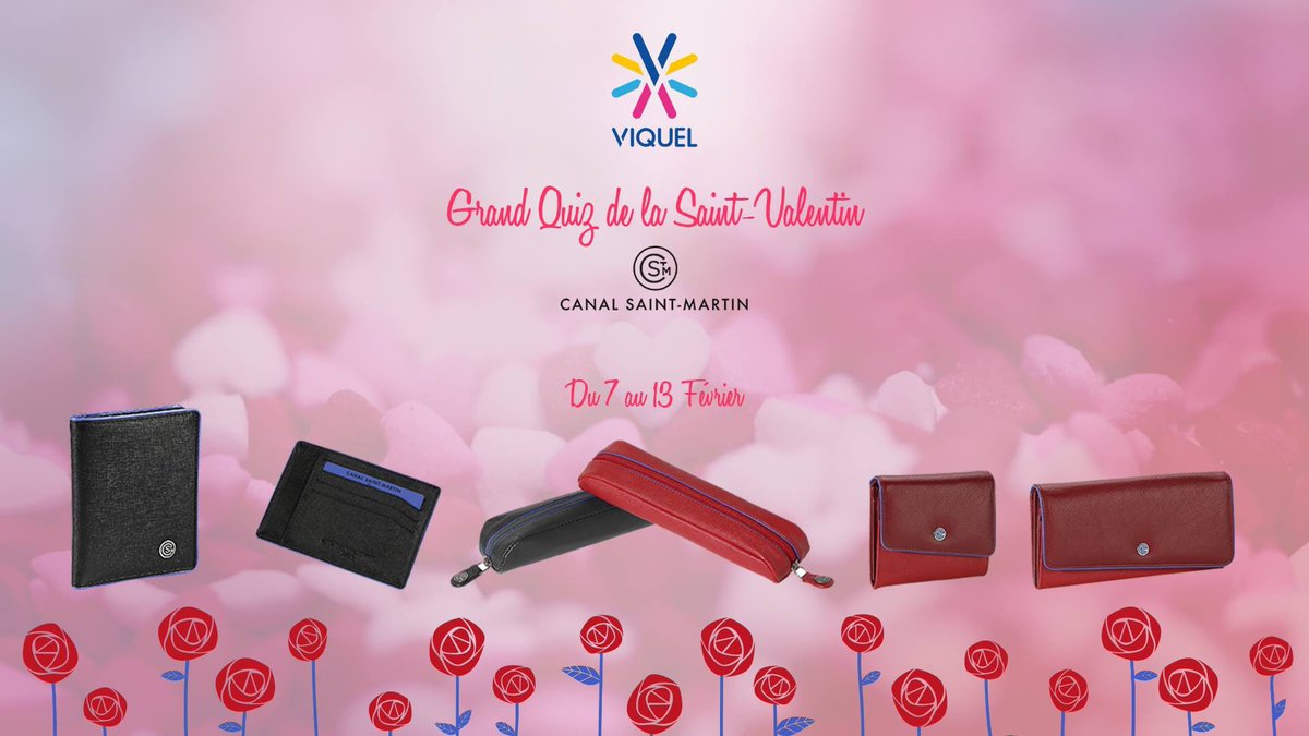 Participez au quizz #SaintValentin organisé par Viquel : shakr.cc/1utx8
Les 2 gagnants remporteront un lot de petite #maroquinerie en cuir de la gamme Canal Saint Martin 🍀 💕