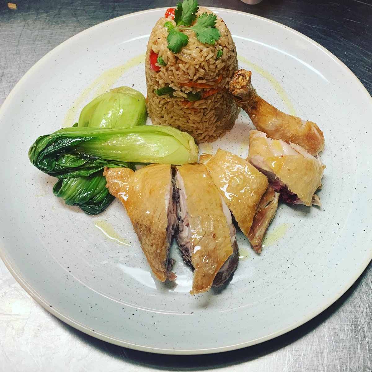 Get in the spirit of Chinese New Year with our Crispy Skin Chicken Maryland with bok choy &amp; steamed rice! Avail until Tues 12 Feb! #chinesenewyear