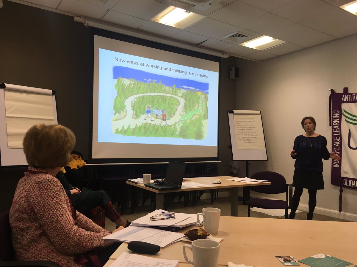 CrichtonJones's tweet photo. #SPFsystemchange Chris Gray @NHSEnglandNorth taking us through #joinourjourney and Clare Williams @NorthernUNISON giving #tradeunion perspective and the perils of only treading that well worn path. Lots to work on together. #northeast #northcumbria https://t.co/1Ak3GwG5yn