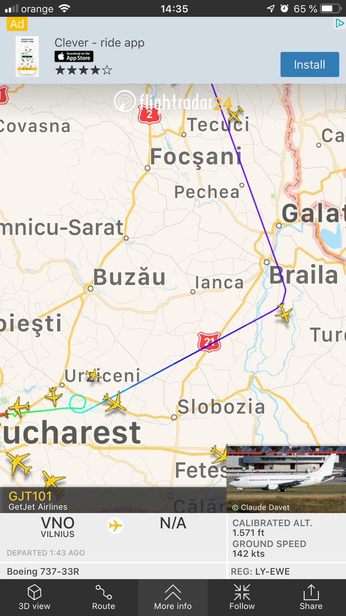 Diverted to Bucharest (OTP), technical problem engine no. 2: GetJet Boeing 737-300 LY-EWE en-route Vilnius-Hurghada, 150 pax, landed safely at 14:37 LT. <a href="/airlivenet/">AIRLIVE</a> @FlightAlerts_ <a href="/FlightBreaking/">IFN Breaking News</a> <a href="/breakingavnews/">Breaking Aviation News & Videos</a> <a href="/flightmayday/">Flight Info & Alerts</a> <a href="/FlightclaimRo/">FlightClaim.ro</a> <a href="/FlightEmergency/">Flight Emergency</a> <a href="/FlightIntl/">International Flight Network</a>