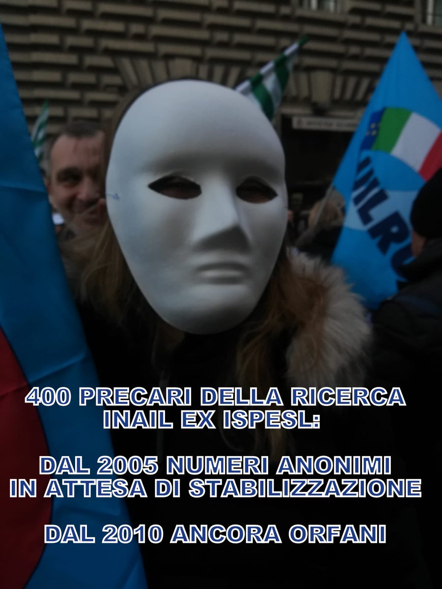 PrecariInail's tweet photo. 400 @PrecariInail EX ISPESL, della #RICERCA @inail_gov: dal 2005 a servizio della sicurezza sul lavoro, condannati all'invisibilità, in attesa di #stabilizzazioni. Dal 2010 ancora orfani. #FuturoalLavoro con @FIR CISL UIL RUA @FLCCGIL Nazionale #CgilCislUil @luigidimaio https://t.co/UZZz2k86Mi