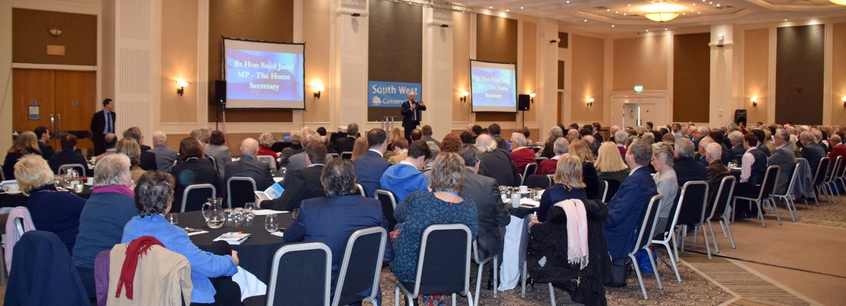 sheryllmurray's tweet photo. Good to hear @sajidjavid, our Home Secretary, at the @Conservative South
West Conference today in Plymouth. #swconf https://t.co/nwYpBtOEOF