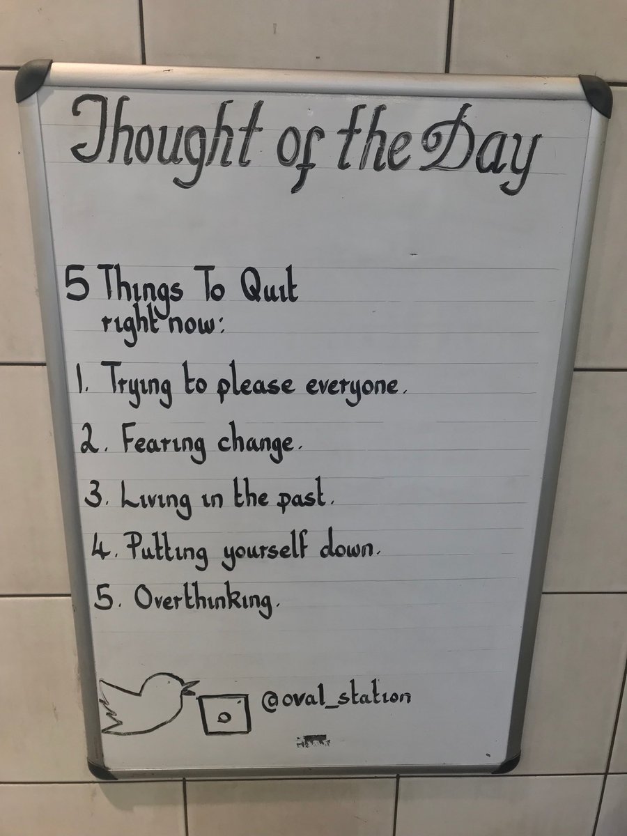 Oval_station's tweet image. Saturday 9th February Thought Of The Day From Oval Station