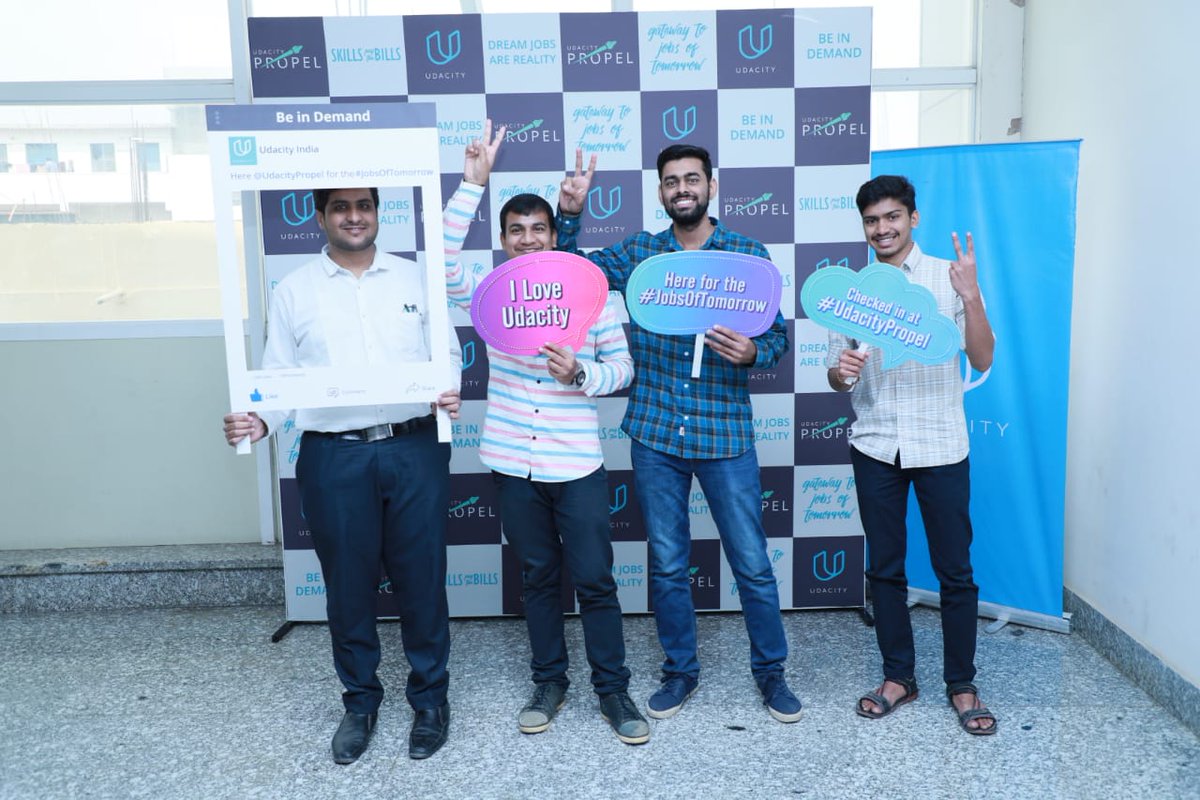 ImMohanCm's tweet photo. Awesome fun at Udacity Propel!
@UdacityINDIA @udacity @SebastianThrun
#UdacityPropel #JobsOfTomorrow https://t.co/sGEXGUmi9K