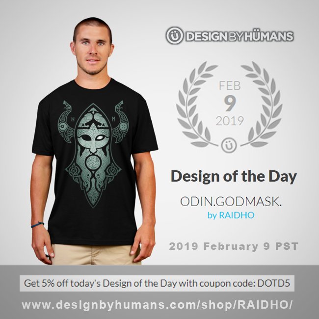 RaidhoDMT's tweet photo. February 9
ODIN.GODMASK - Design Of The Day
at @DesignByHumans .
https://t.co/Ja5xXkF11n
Get 5% off today's Design of the Day with coupon code: DOTD5
#tshirt #tshirtdesign #tshirts #odin #VikingLegend #Vikings #viking #knotwork #Ravens #Wolves https://t.co/dQkMzEqAUg
