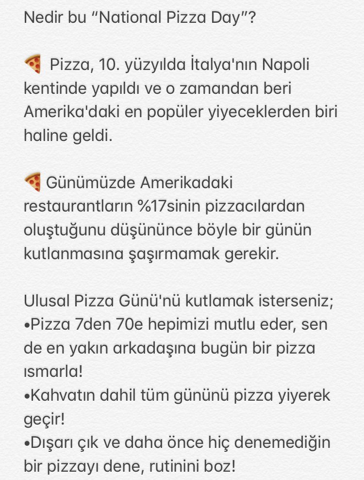 #birtutamgastronomi #NationalPizzaDay