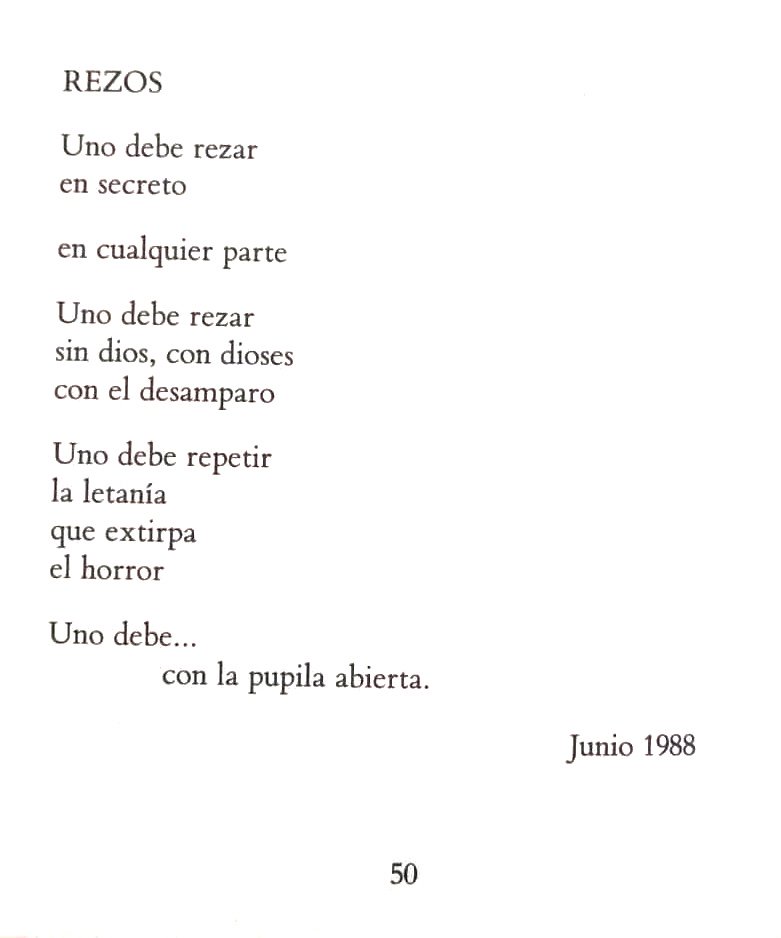 TeamPoetero's tweet image. “Uno debe rezar
en secreto” 

Hanni Ossott 
(Caracas, 1946-2002).