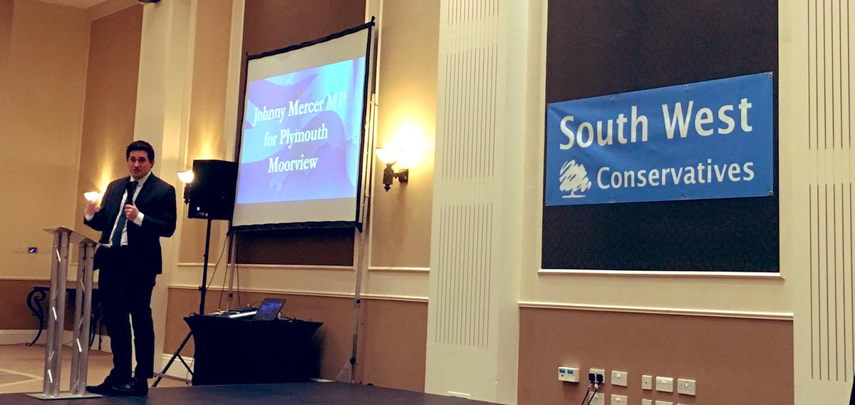 SWDevonRebecca's tweet photo. Saturday morning in Plymouth and weโre hosting the @Conservatives #SWConf. Great to hear @JohnnyMercerUK brilliantly sum up all thatโs positive about #Plymouth and the exciting opportunities we have as a city facing the future. https://t.co/qyHX9xEZp6