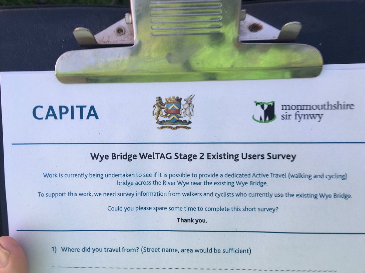 MonBridge's tweet image. Community volunteers are on Wye Bridge today for an existing users survey as they part of WelTAG Stage 2 for a new pedestrian cycle bridge