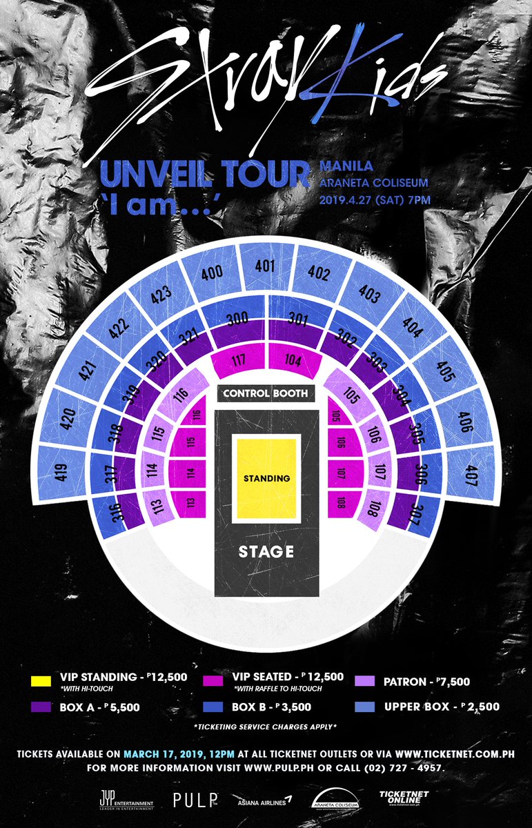pulpliveworld's tweet photo. Filipino STAYs, be sure that you’re in for a night of blazing charisma and performances! Get your tickets starting 3/17, 12PM via @TicketNetPH.

#StrayKids 
#스트레이키즈 
#UNVEILTOURinManila 
#StrayKidsinManila 
#JYP 
#PULPLIVE https://t.co/1n9M73wpT5